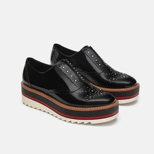 Zara Studded Flatform Oxfords